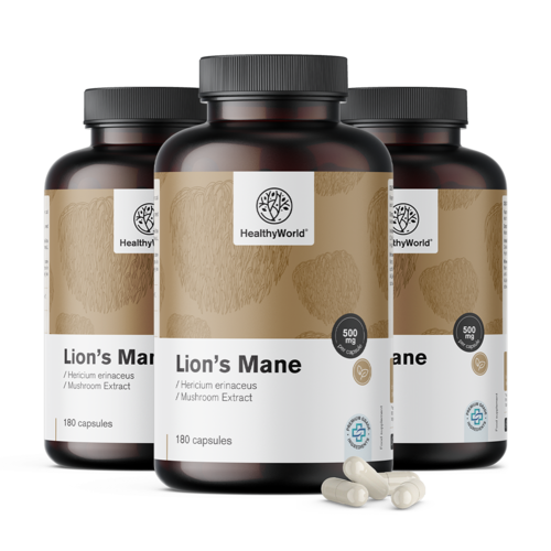 3x Лъвска грива - гъба, общо 540 капсули
