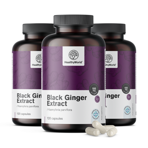 3x Черен джинджифил - екстракт, общо 360 капсули