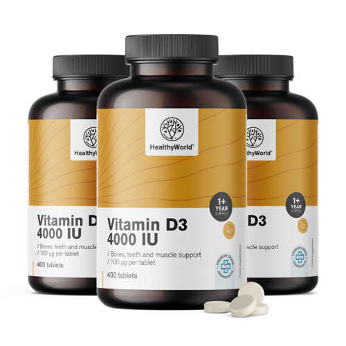 3 x Витамин D3 4000 IU, общо 1200 таблетки