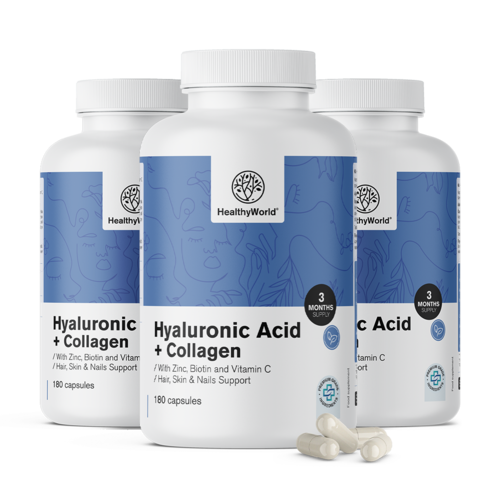 3x Хиалуронова киселина + колаген комплекс, общо 540 капсули