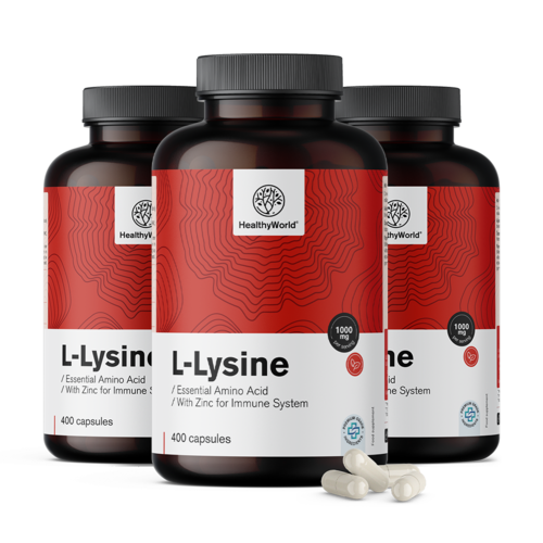 3x L-лизин 1000 мг, общо 1200 капсули