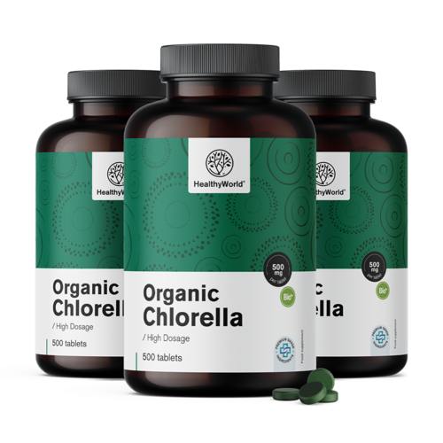 3x БИО Chlorella 500 мг, общо 1500 таблетки